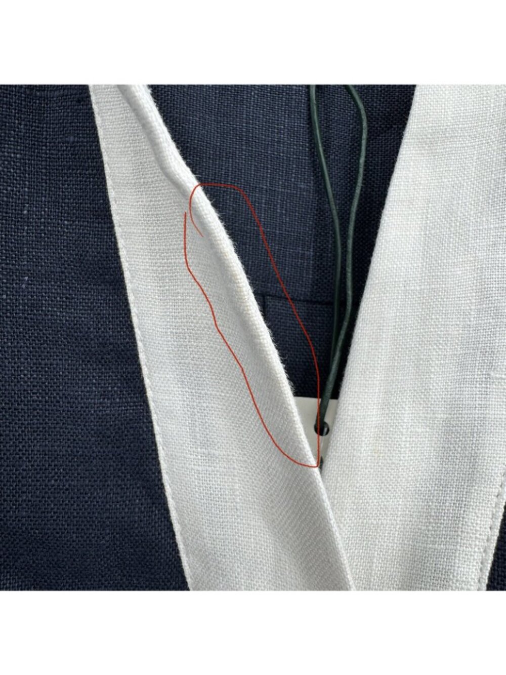 Tuckernuck Navy and White Linen Collier Dress size L Large Collared Mini Shift * - Picture 3 of 6
